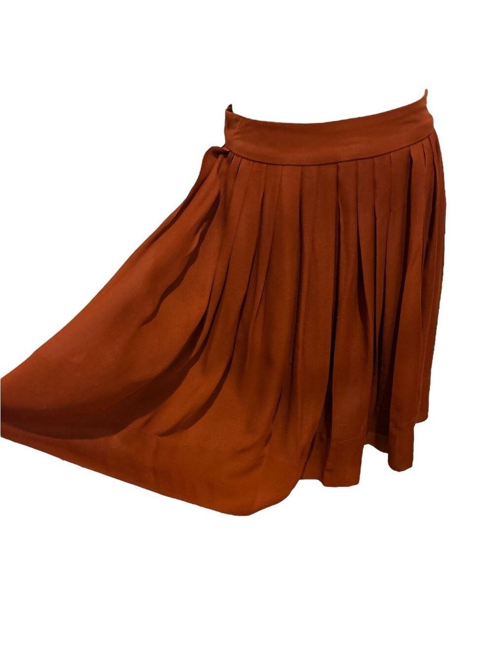90s TALBOTS SILK LINED RUST PLEATED MINI SKIRT COQUETTE GIRL BALLETCORE SZ 4P